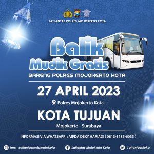 Siapkan Armada Bus, Ayo Balik Mudik Gratis Bareng Polres Mojokerto Kota