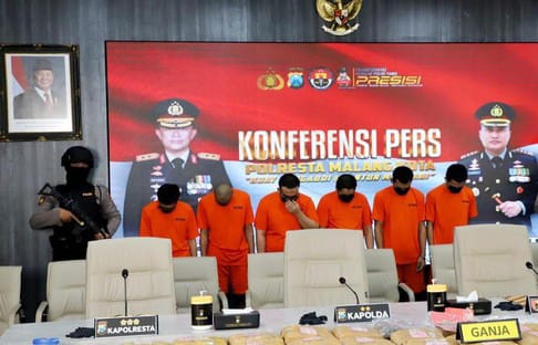 Ganja 166,58 Kilogram Gagal Diedarkan di Malang, 6 Pelaku Diamakan