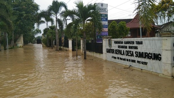 Luapan Air Sungai Sebabkan Banjir Bandang di Tuban, Pemotor Terseret Arus