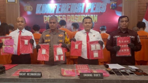 Satreskoba Polres Pasuruan Ungkap 19 Kasus dengan 27 Tersangka Pengedar Narkoba Berhasil Dibekuk