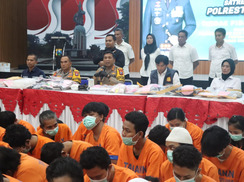 Polresta Sidoarjo Berhasil Ungkap 110 Kasus Narkoba Amankan 134 Tersangka
