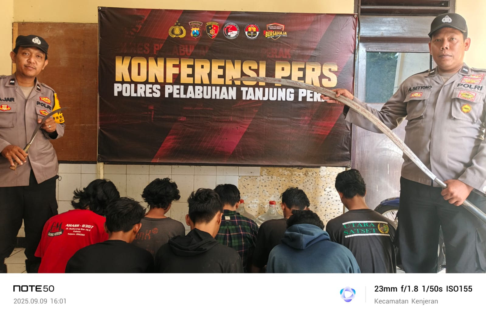 Polres Pelabuhan Tanjungperak Amankan Remaja Kelompok Gangster SSTB dan All Star Terlibat Bentrokan di Kalilom Lor Surabaya